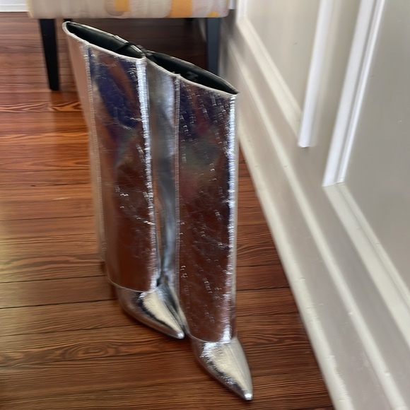 ZARA METALLIC GAITER BOOTS - Picture 9 of 10